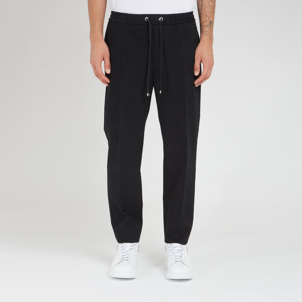 Black wool trousers