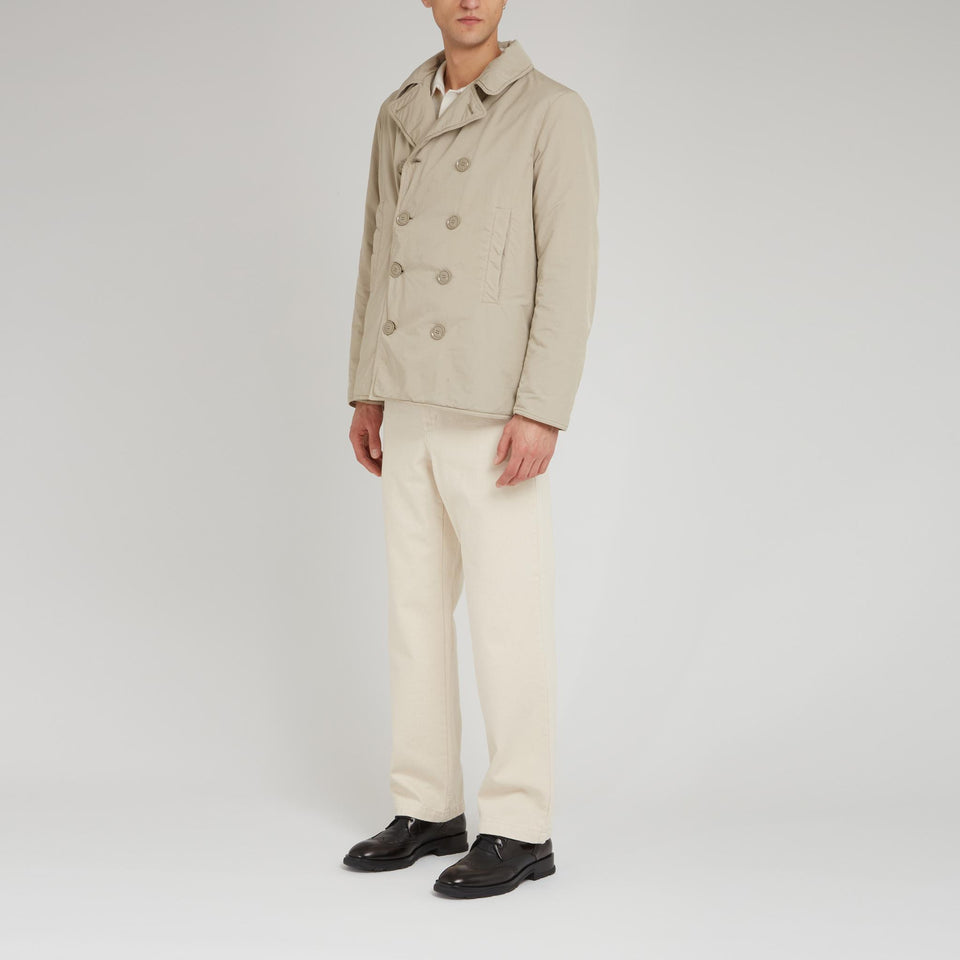 Giubbino doppio petto in tessuto beige