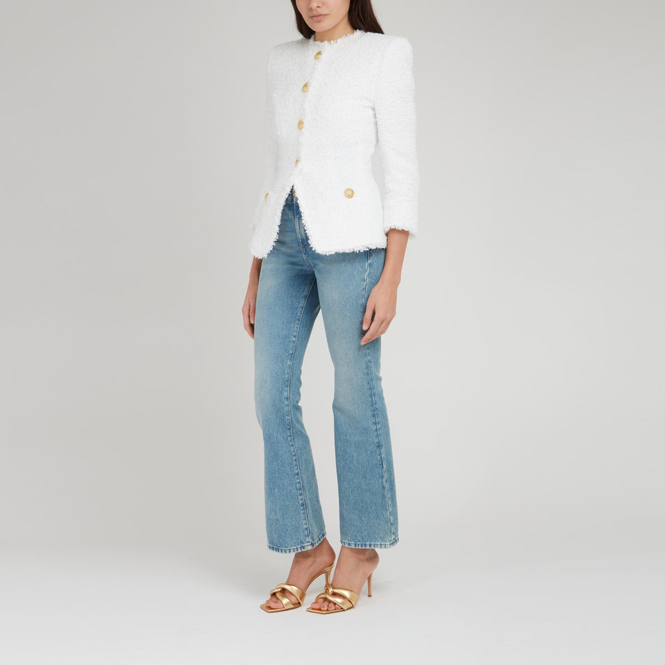 Giacca in tweed bianca