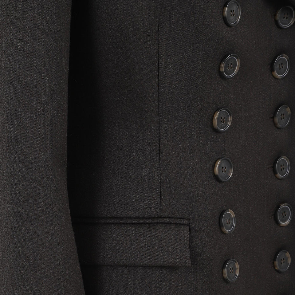 Blazer doppio petto in lana marrone J0140FW25 ESPRESSO ALEX PERRY 