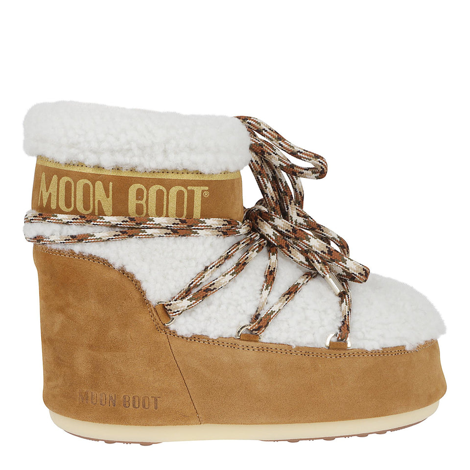 Moon Boot "Icon Low" in shearling multiccolor D1409580 MA03WHISKEY MOON BOOT 
