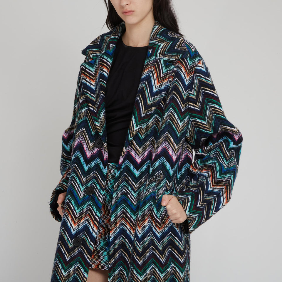 Cappotto in lana multicolor