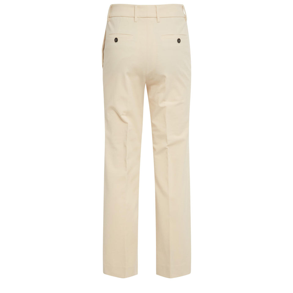 Pantalone in lana beige