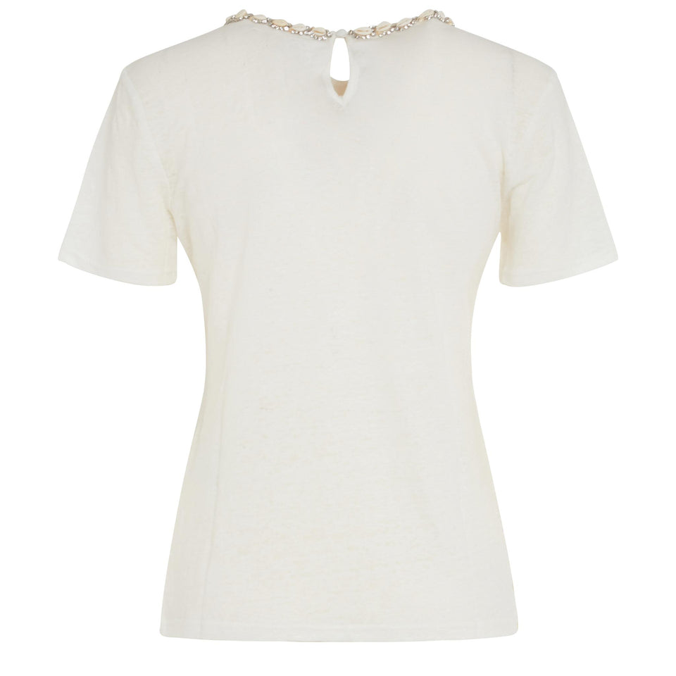 "Illuminate" ivory linen t-shirt