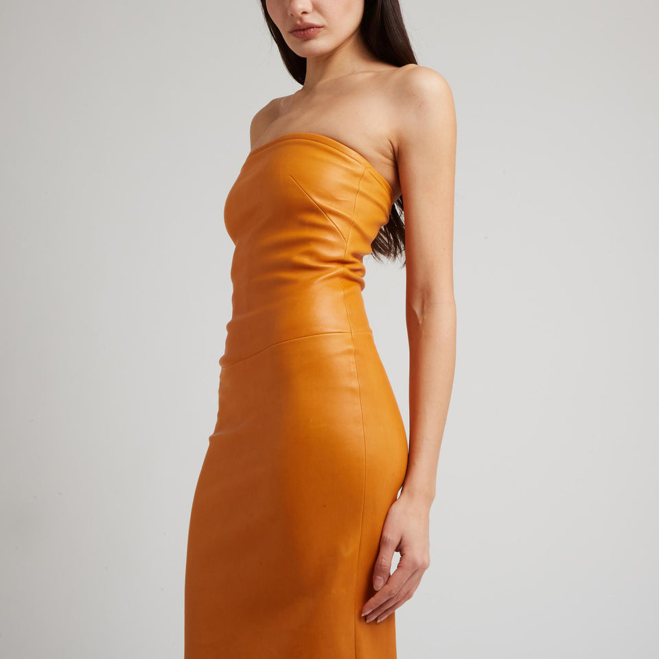 Abito "Monica" in pelle arancione