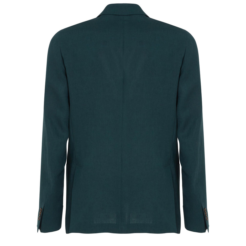 Giacca doppio petto in lana verde
