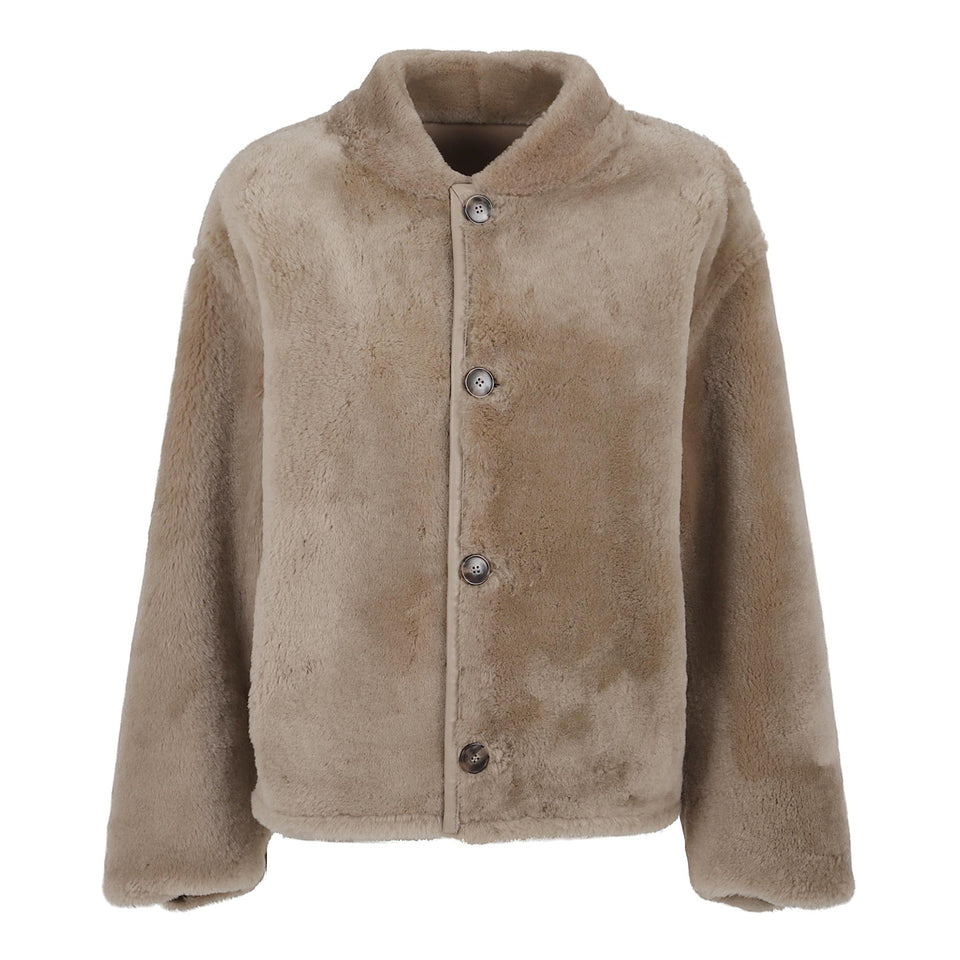Giacca reversibile in shearling beige 26WYV62962MESI A2261 SALOMON 
