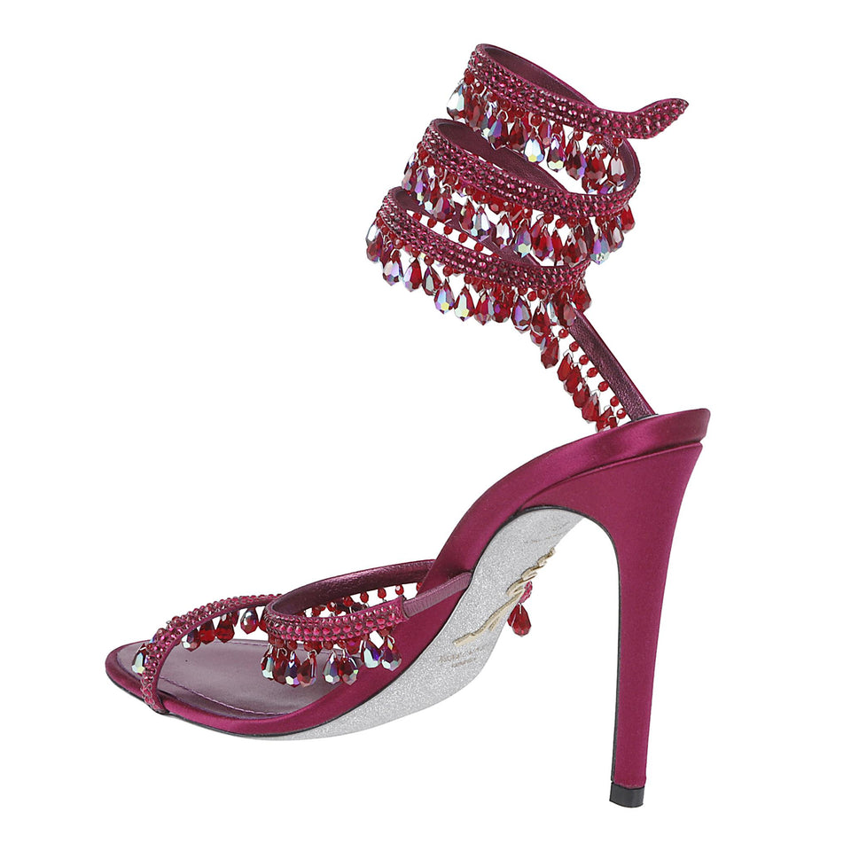 Sandalo ''Chandelier'' con cristalli fuxia C12535-105 R001Y357PORPORA RENE CAOVILLA 