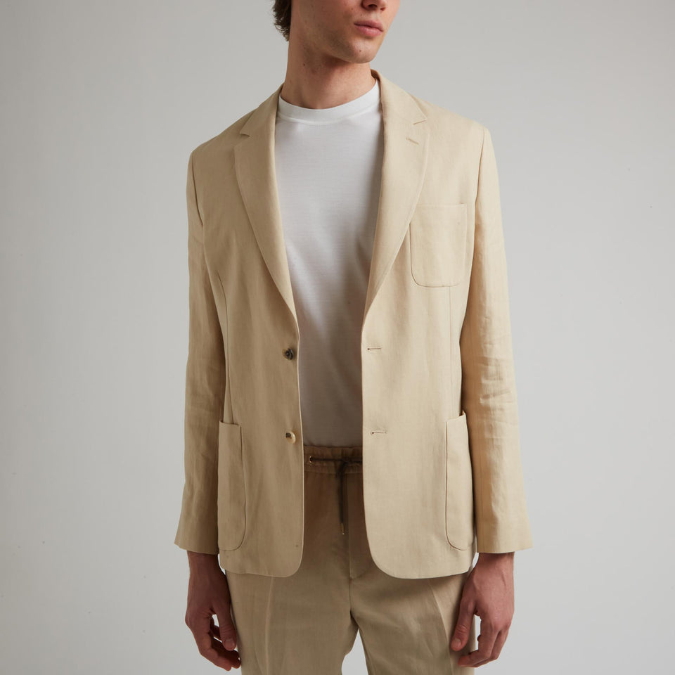 Giacca mono petto in lino beige M1R2321 P0142707 PAUL SMITH 