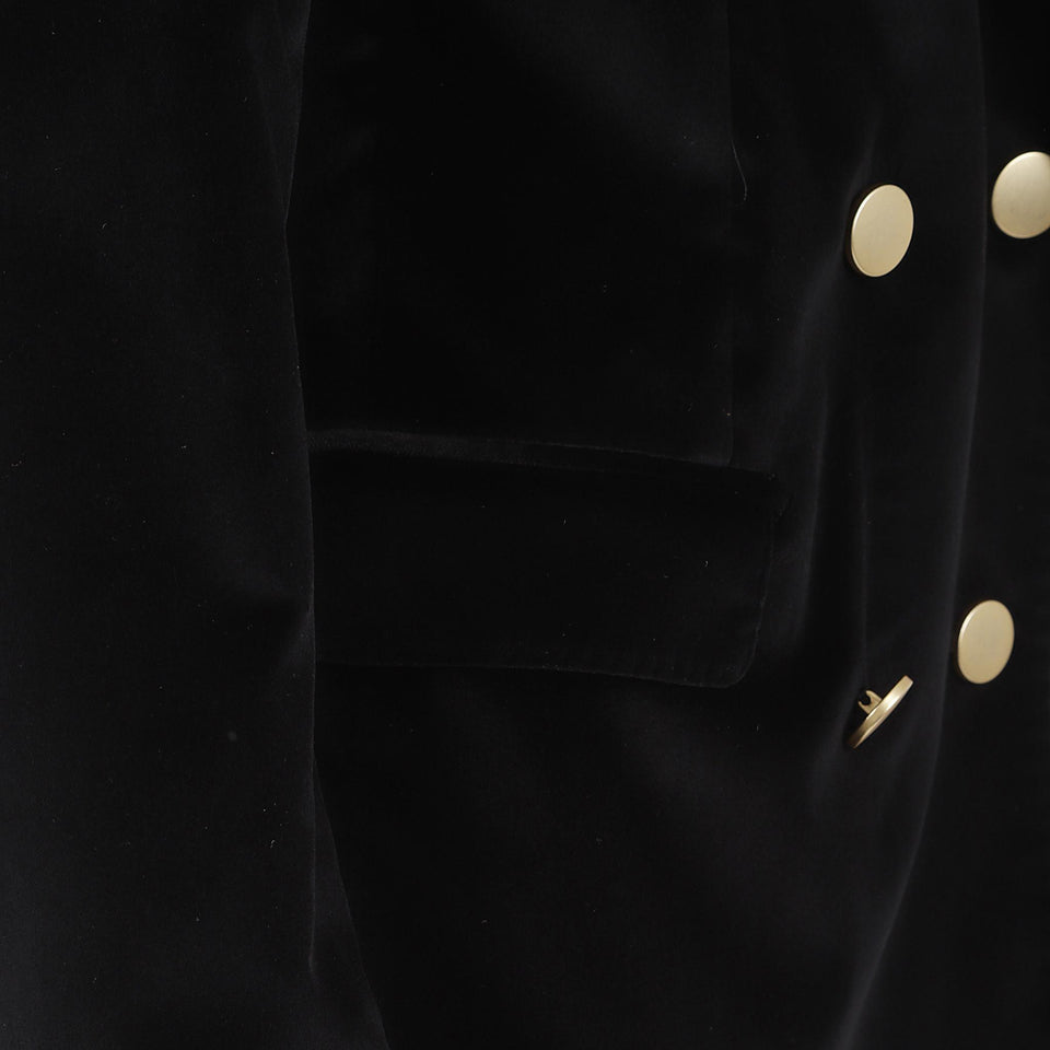 Giacca doppio petto in velluto nera J-PARIGI10B 800020N1002 TAGLIATORE 