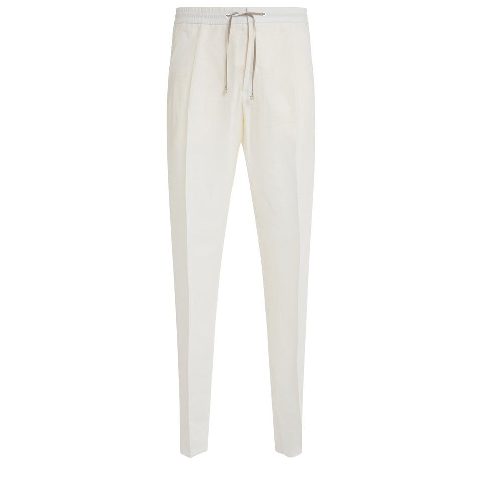 White linen trousers