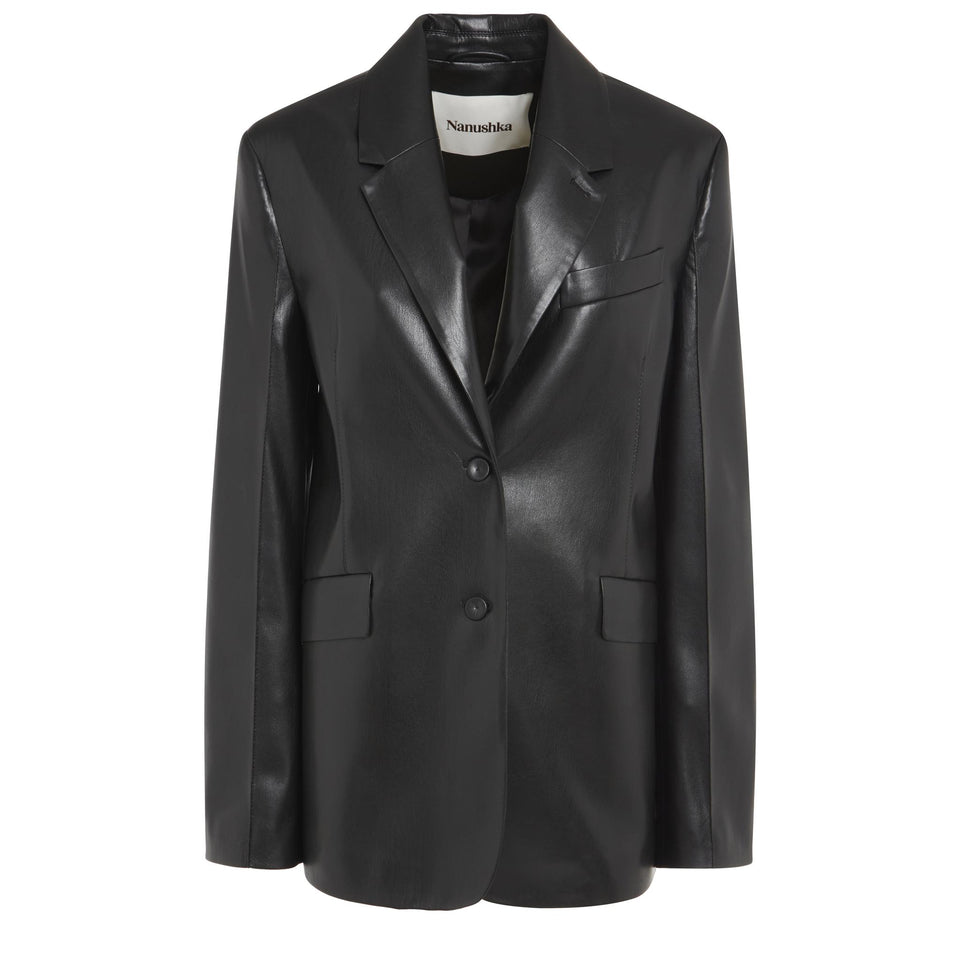 Giacca "Karo" in eco pelle nera - GIO MORETTI