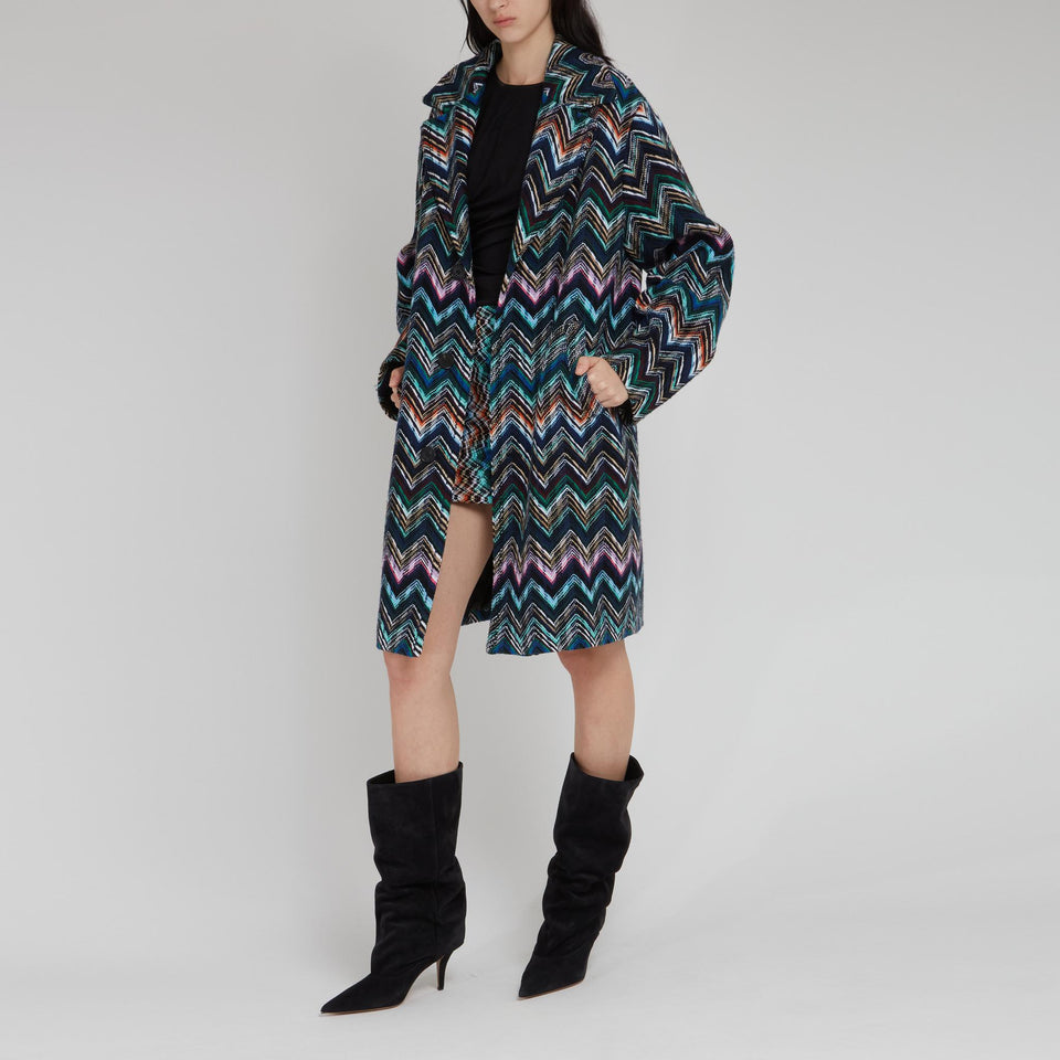 Cappotto in lana multicolor