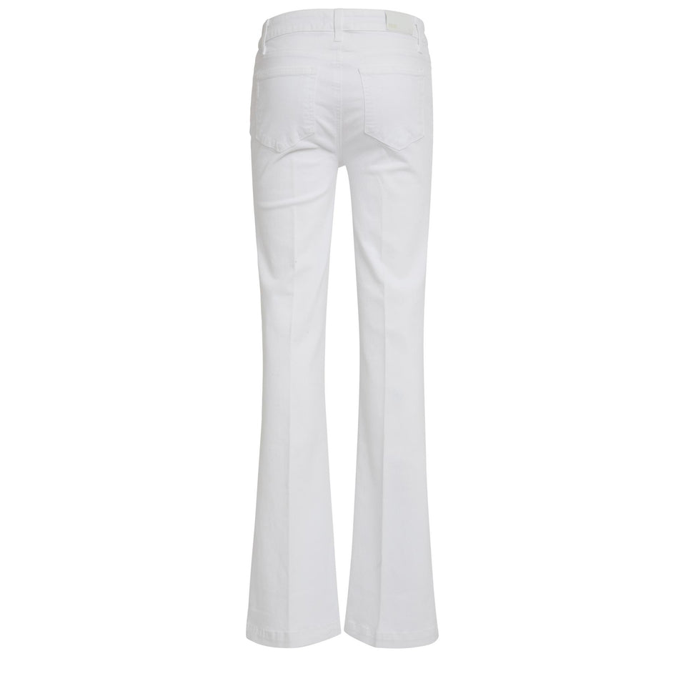 "Genevieve" flared jeans in white denim