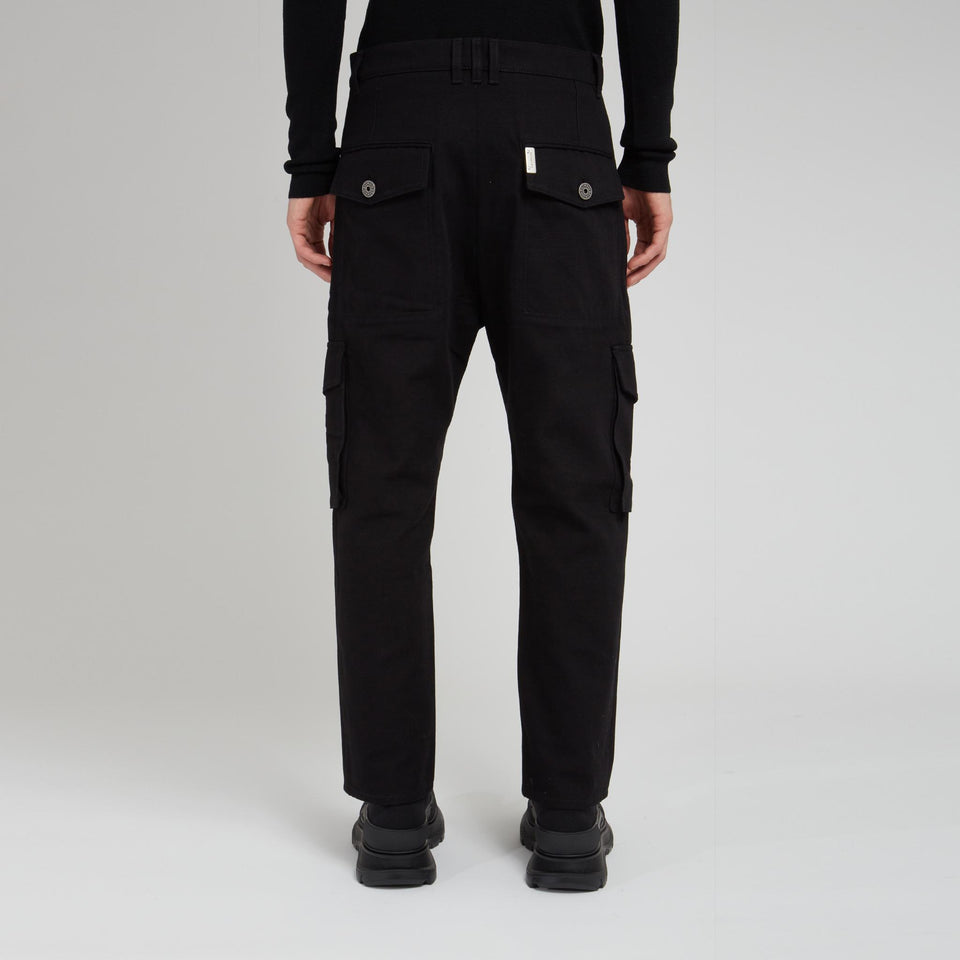 Pantalone cargo in tessuto nero