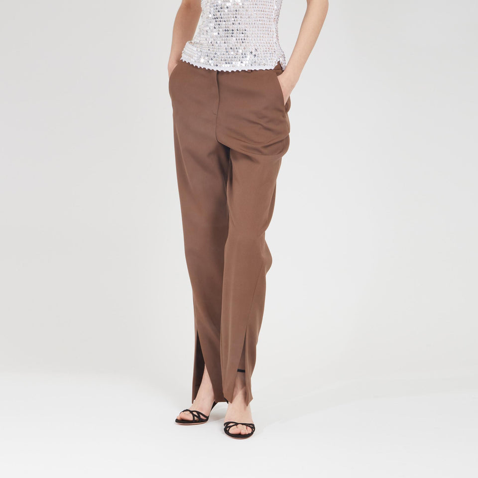 Pantaloni in lana marroni