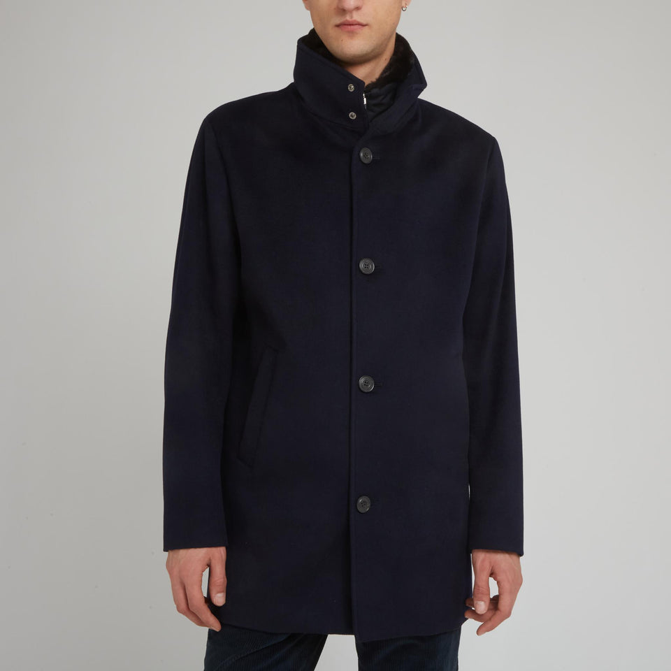 Blue wool coat