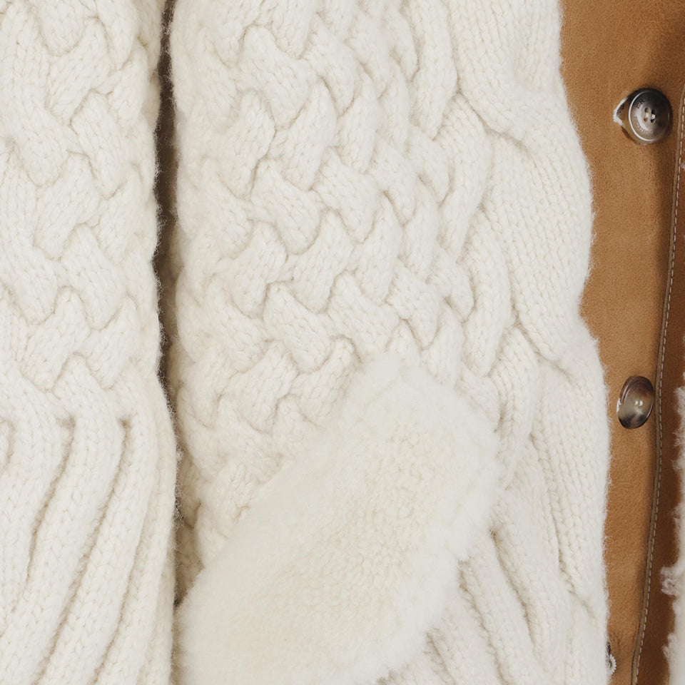 Cappotto in maglia bianco D475D306 SHQTX14800 ERMANNO SCERVINO 