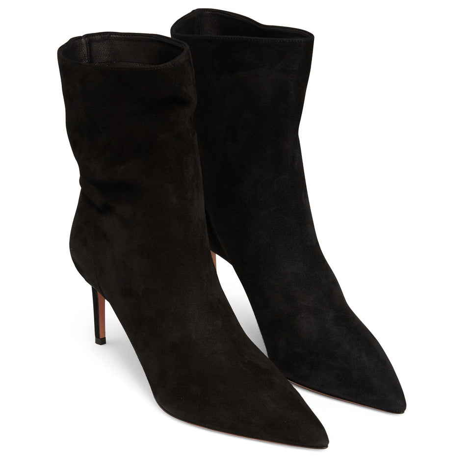 Stivaletto "Matignon" in suede nero MGNMIDB0 SUE000 AQUAZZURA 