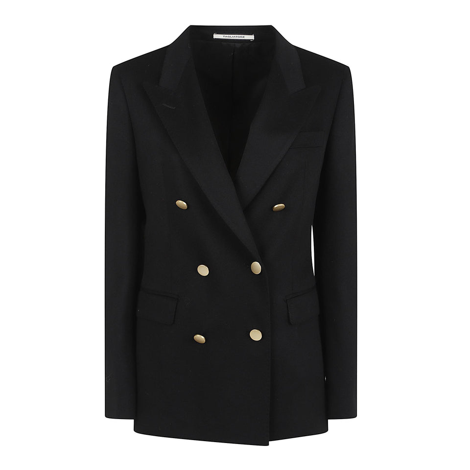 Giacca doppio petto in cashmere nera J-PARIGI10B 010025N1299 TAGLIATORE 