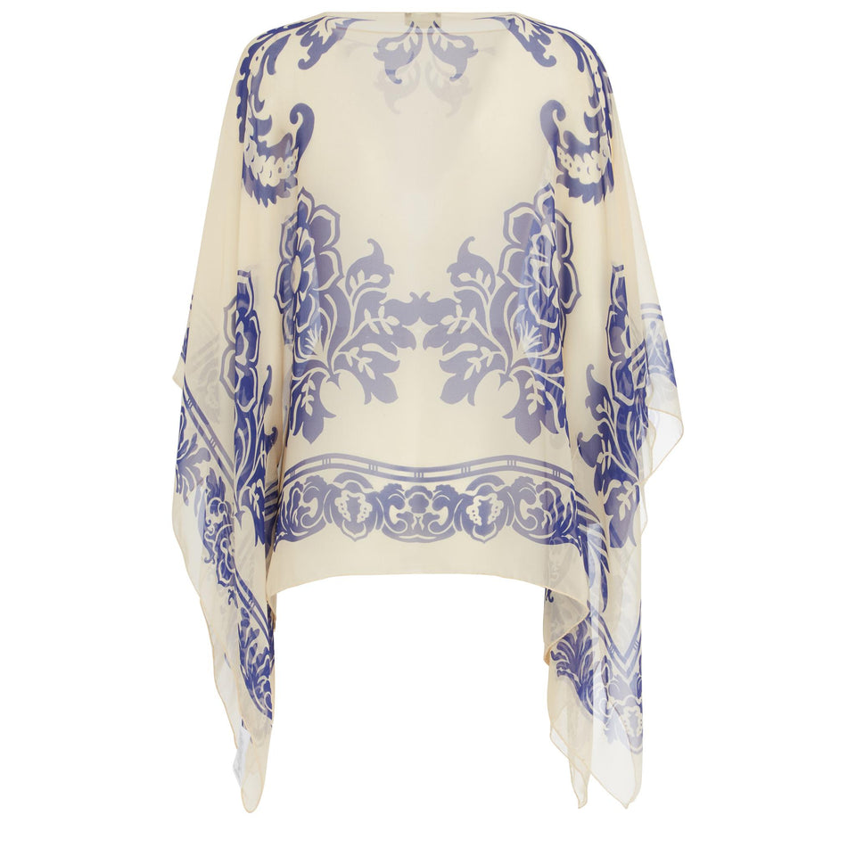 Poncho in seta multicolor