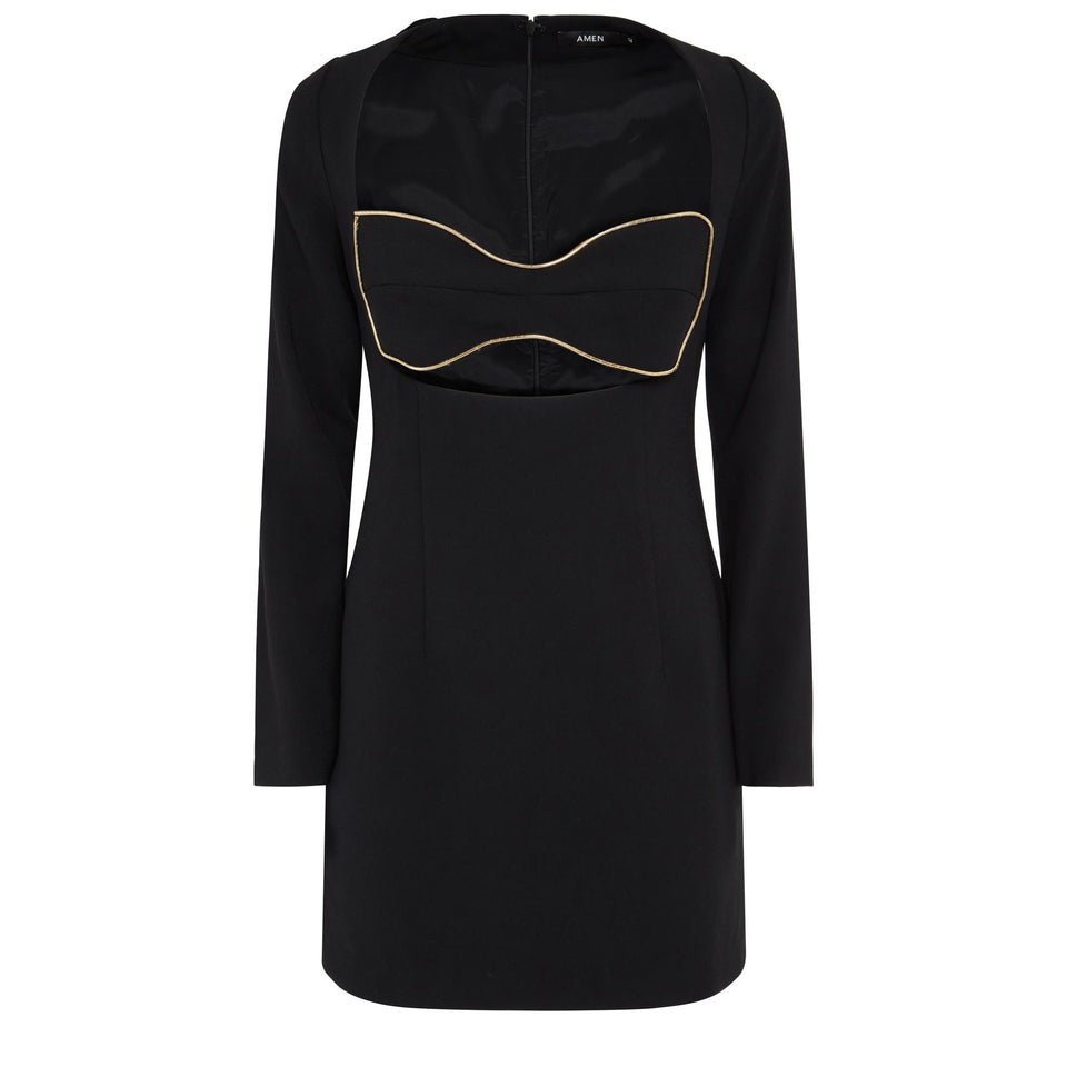Mini abito in tessuto nero