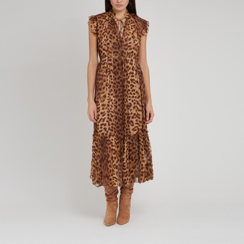 Abito lungo "Crush" in tessuto multicolor