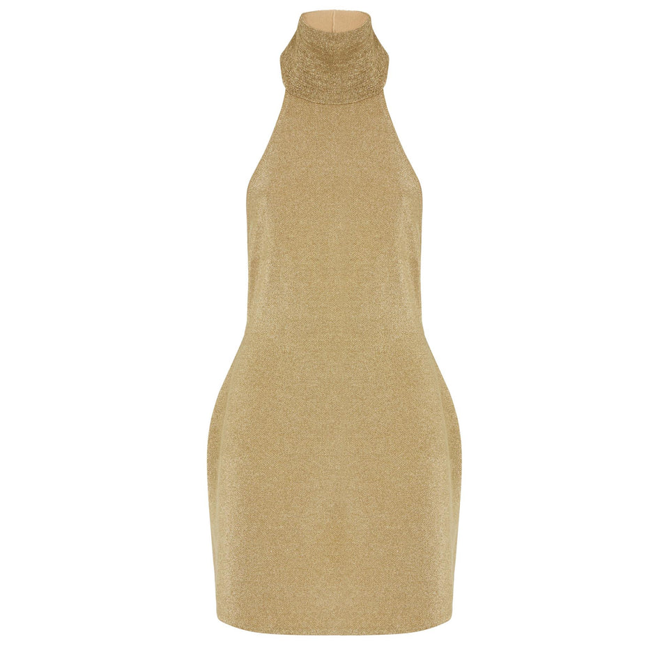 Mini dress in gold fabric