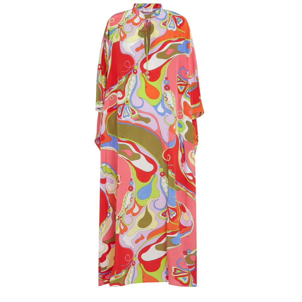 Maxi abito in seta multicolor