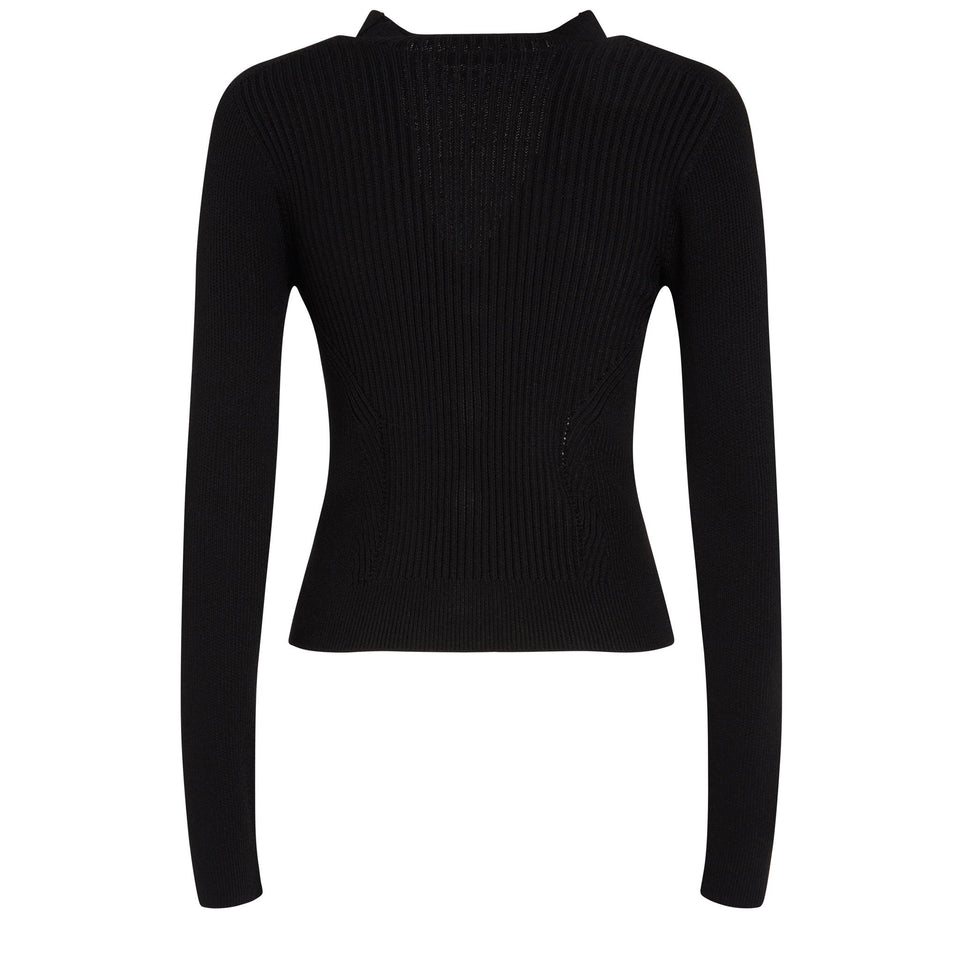 Cardigan crop in tessuto nero