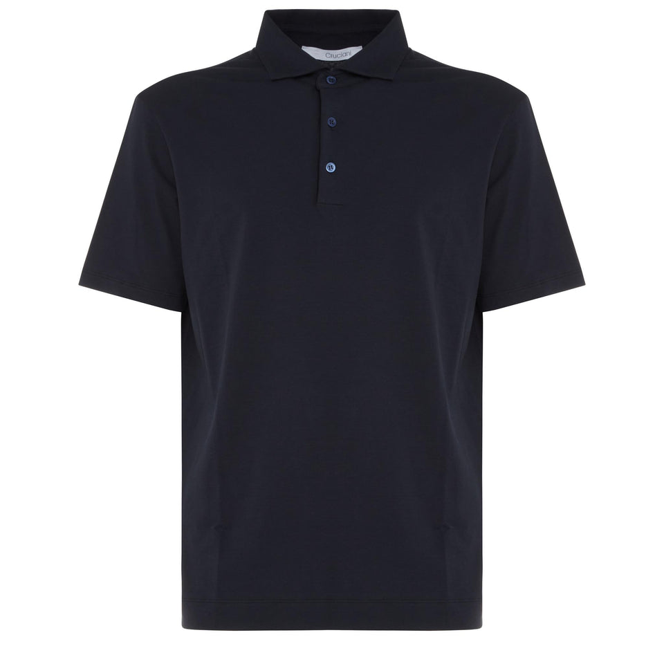 Blue cotton polo