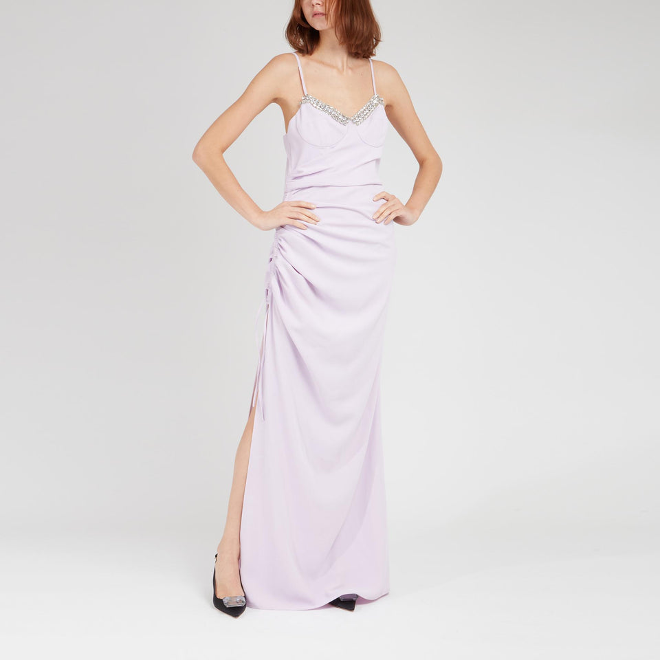 Abito lungo in tessuto viola - GIO MORETTI