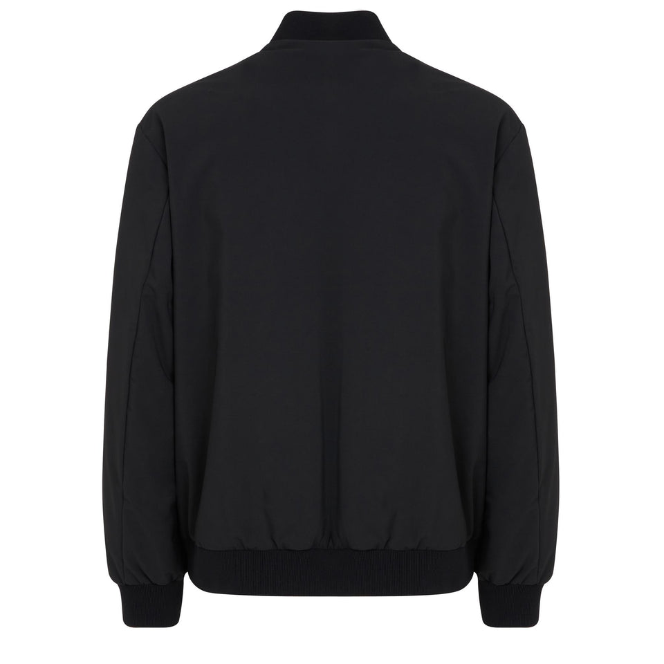"Kraun" bomber jacket in black fabric