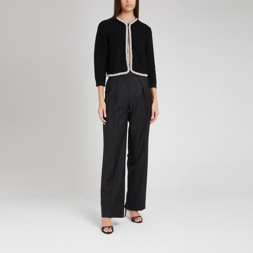 Cardigan crop ''Akira'' in lana nero