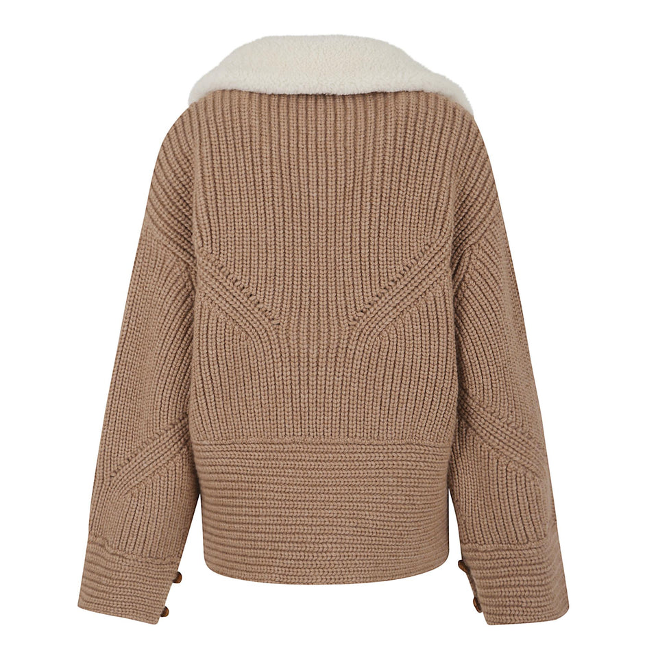 Cappotto in maglia marrone D475D705 SHQTXM4710 ERMANNO SCERVINO 