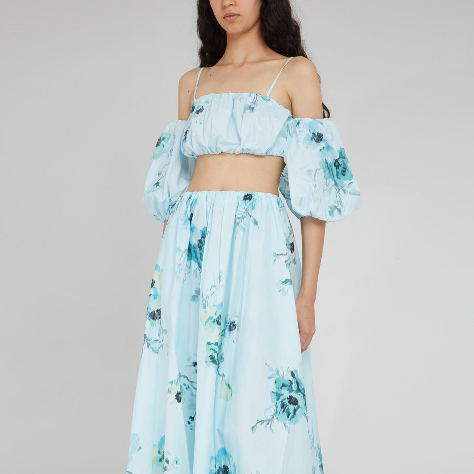 Light blue cotton crop top