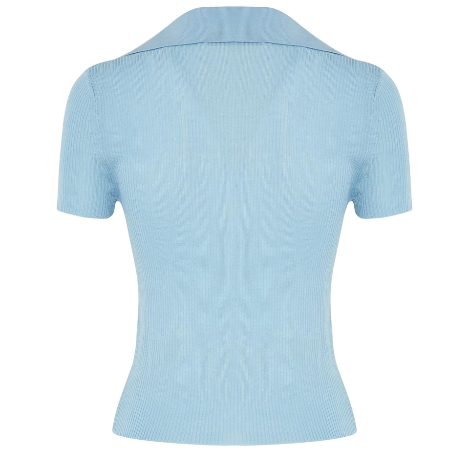 "Martha" polo in light blue fabric