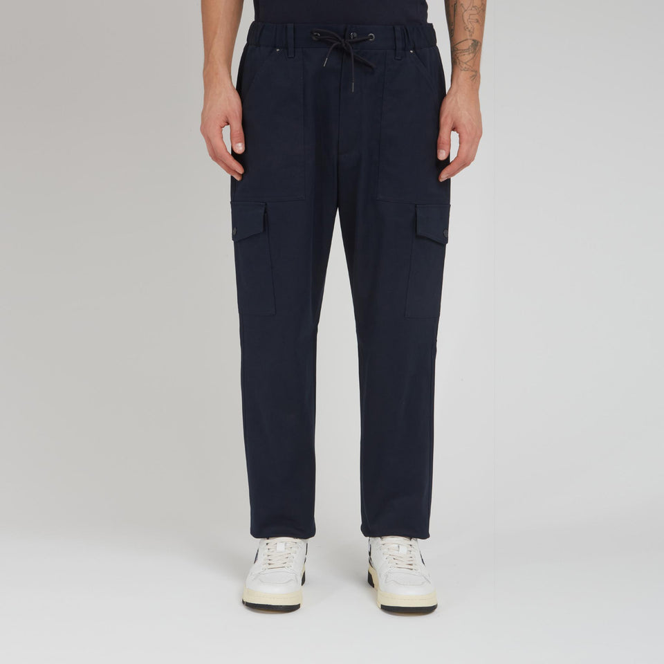 Pantalone cargo in cotone blu