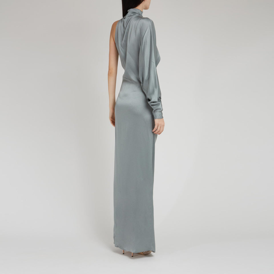 One shoulder dress in grey fabric