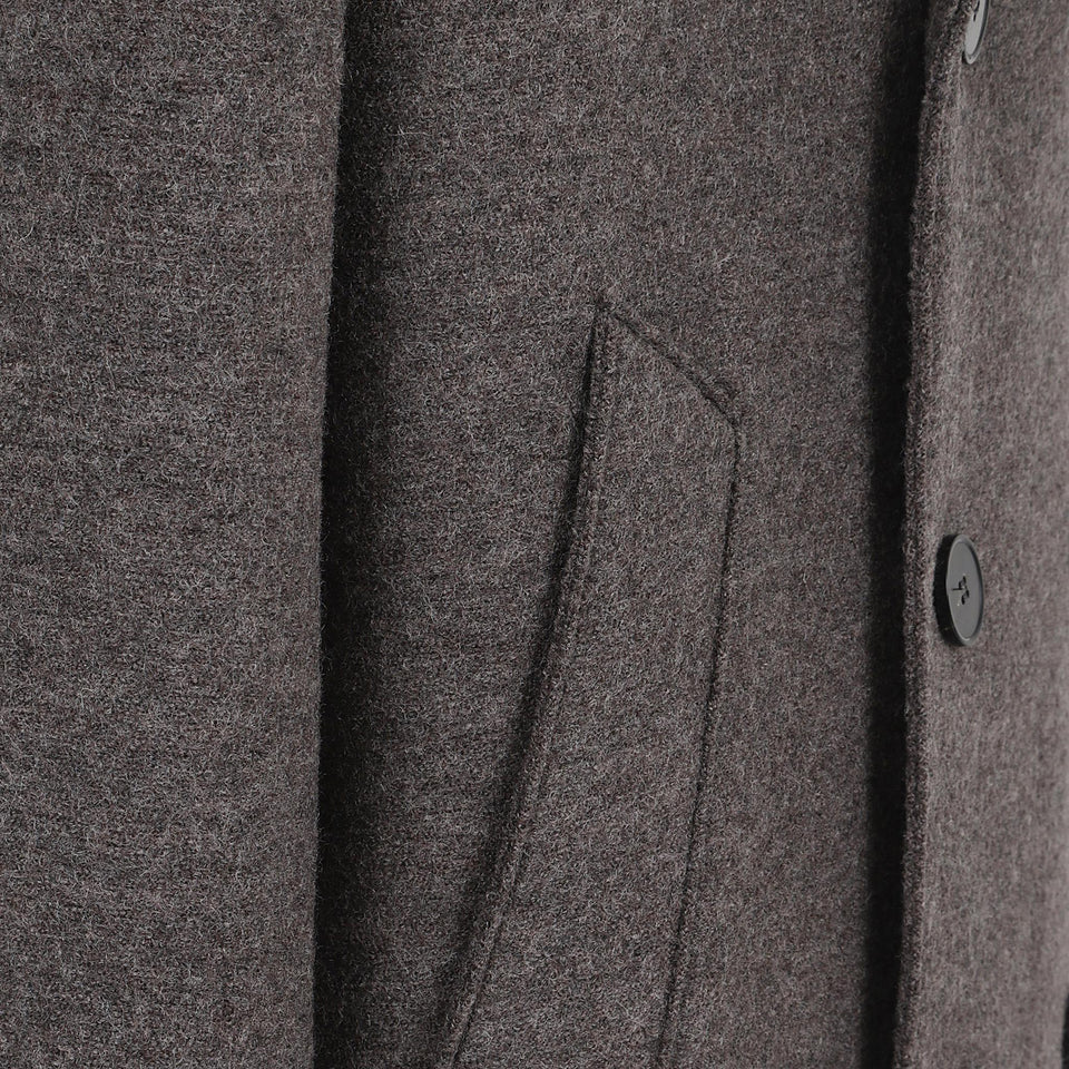 Cappotto doppio petto in lana grigio CC9127MLC 462 HARRIS WHARF LONDON COLL 