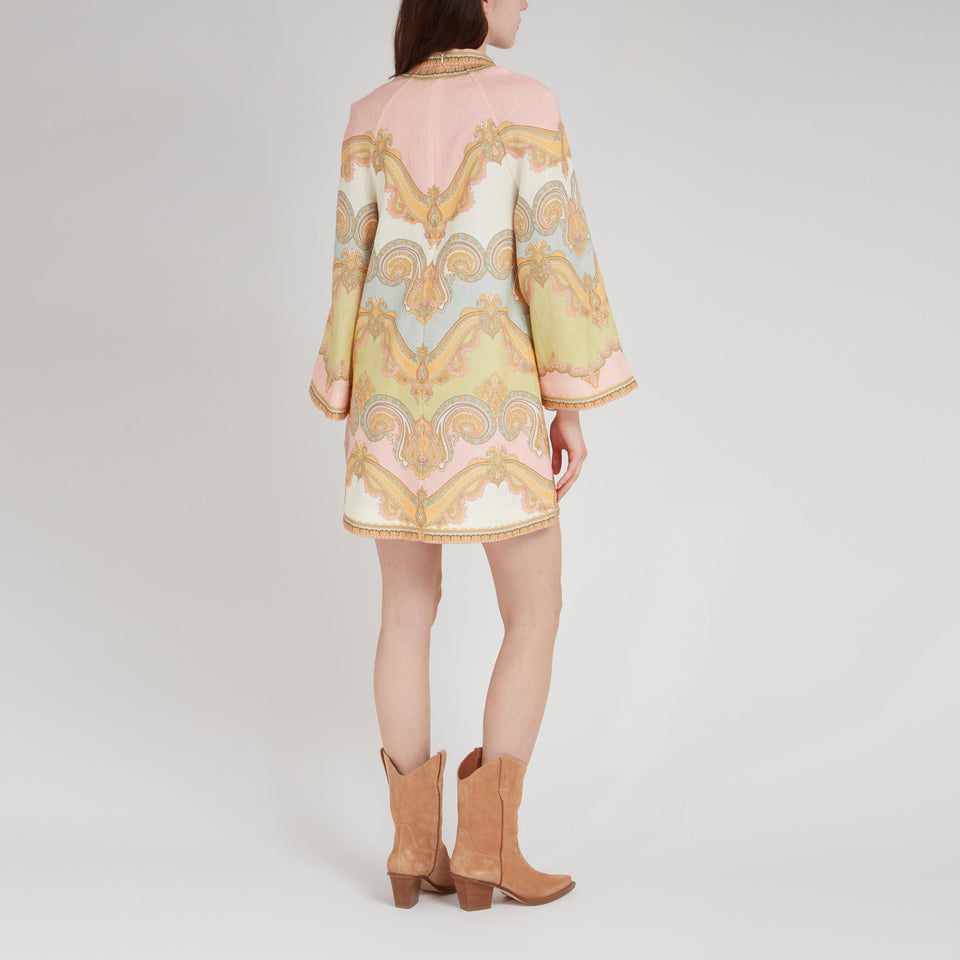 Abito "Maxine" in lino multicolor