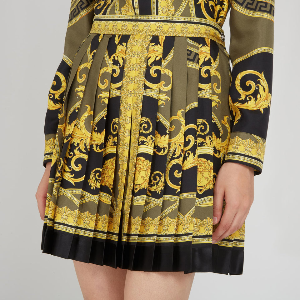 ''La Coupe Des Dieux'' skirt in gold silk