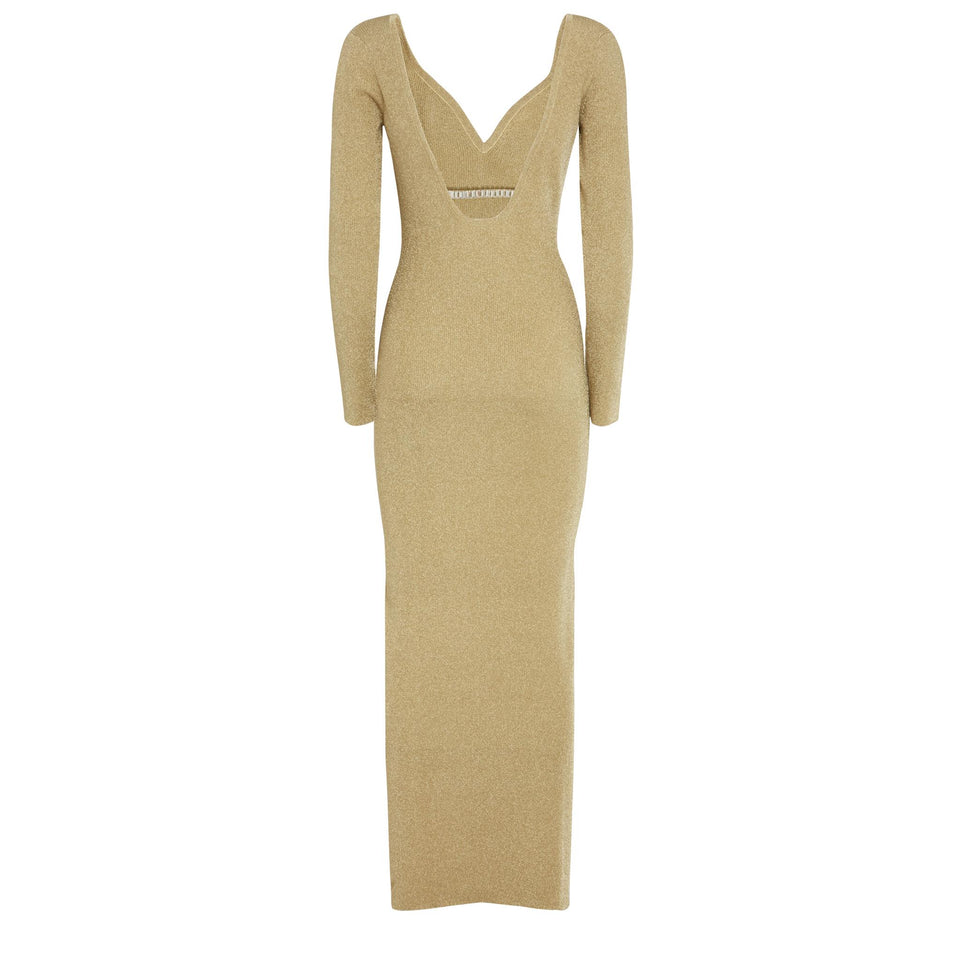 Maxi dress in gold fabric
