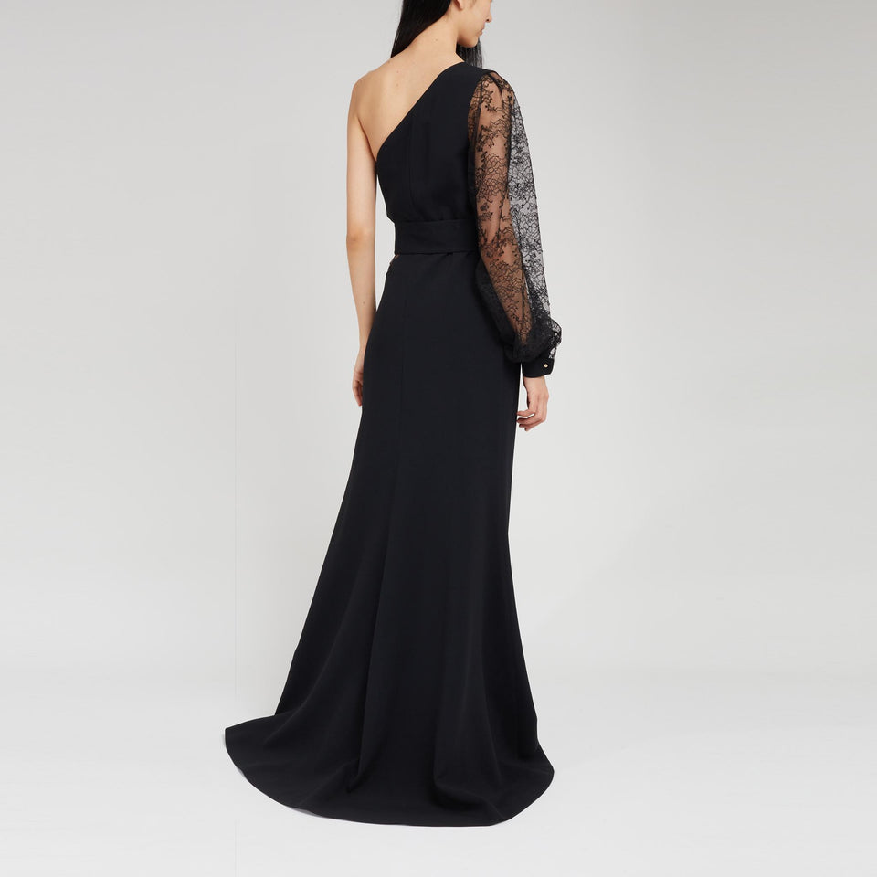 Abito mono spalla in tessuto nero 15644 BLACK ELIE SAAB 
