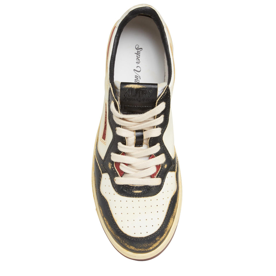 Sneakers "Sup vint low" in pelle multicolor AVLM-LB01 BLK/SYRAH AUTRY 