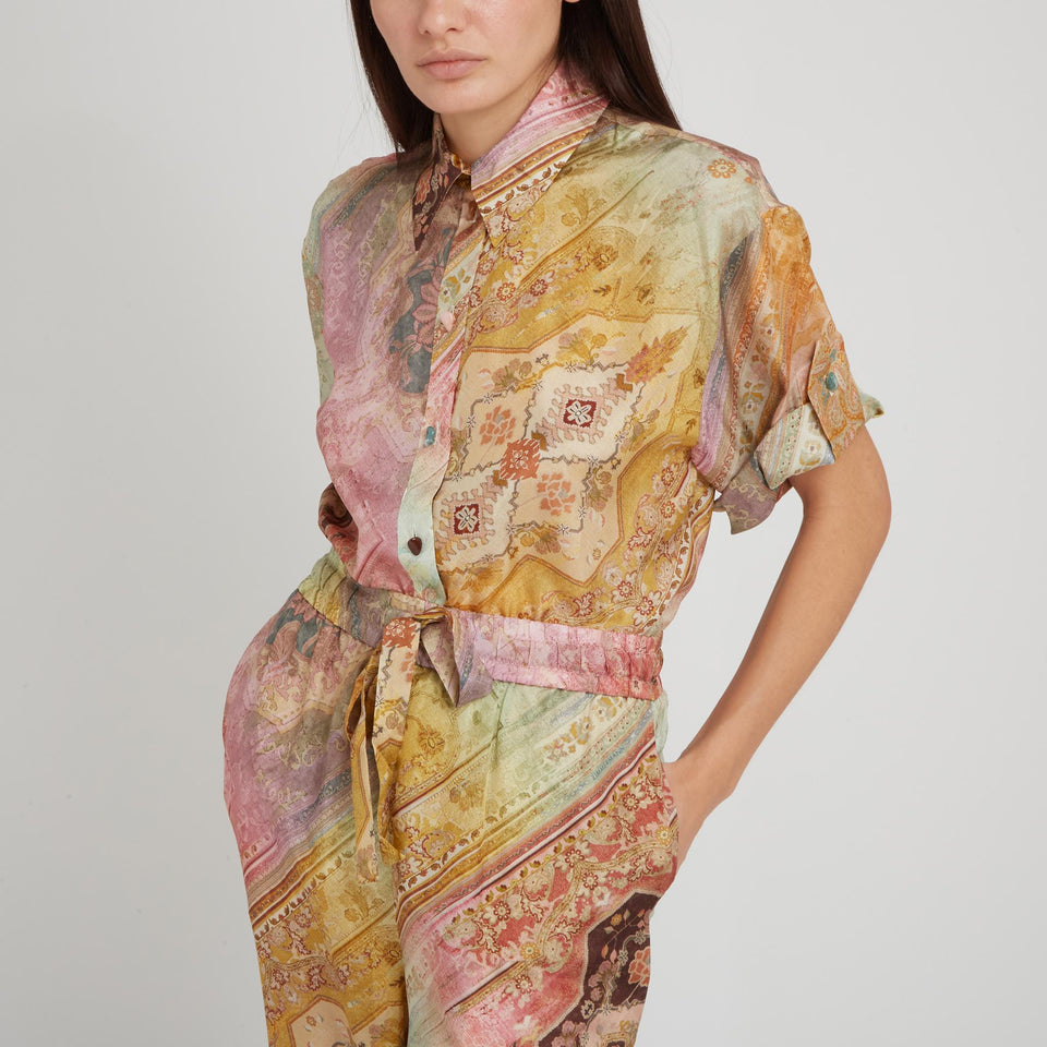 Camicia "Tallow" in seta multicolor