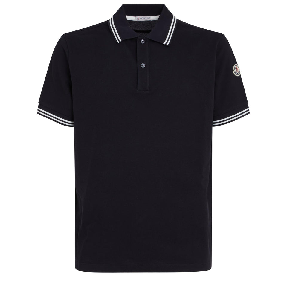 Blue cotton polo