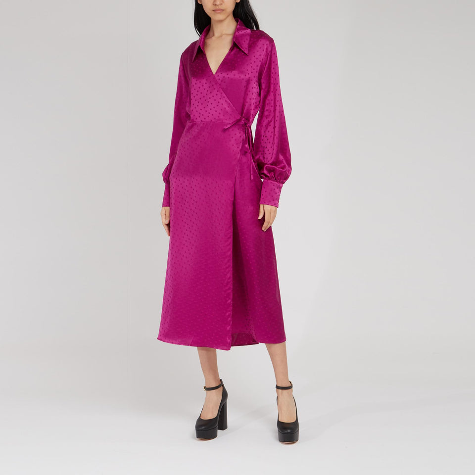 Abito ''Bella'' in seta rosa - GIO MORETTI