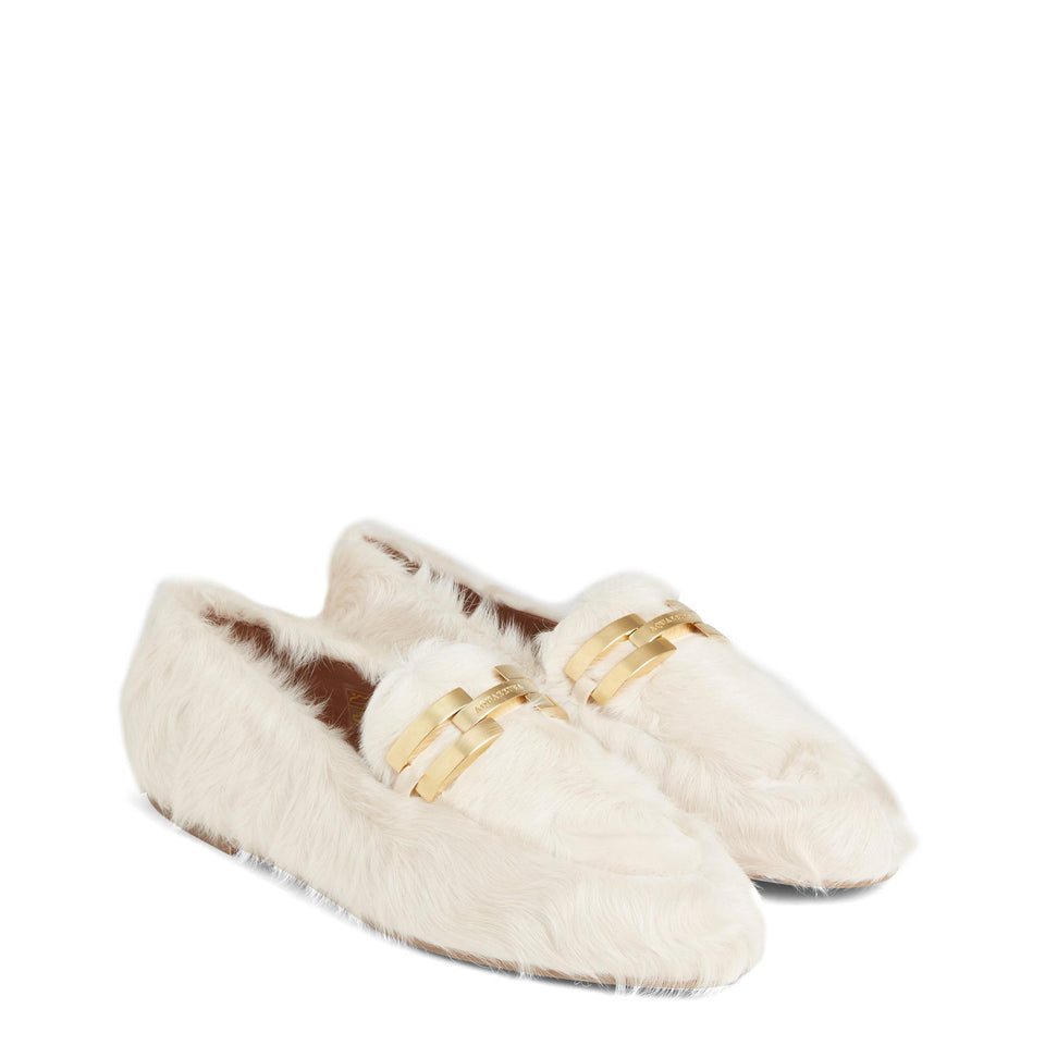 Mocassino in pelliccia sintetica bianco FYBFLAM0 SSLPANNA AQUAZZURA 