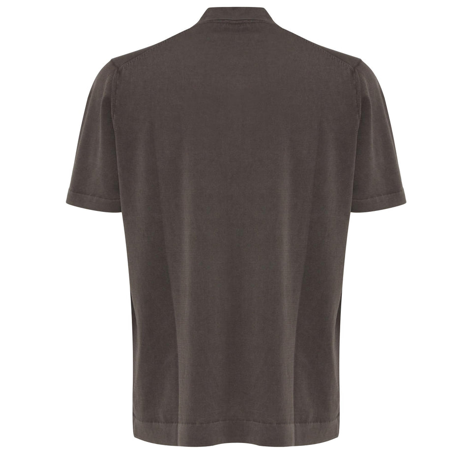 Gray cotton polo shirt